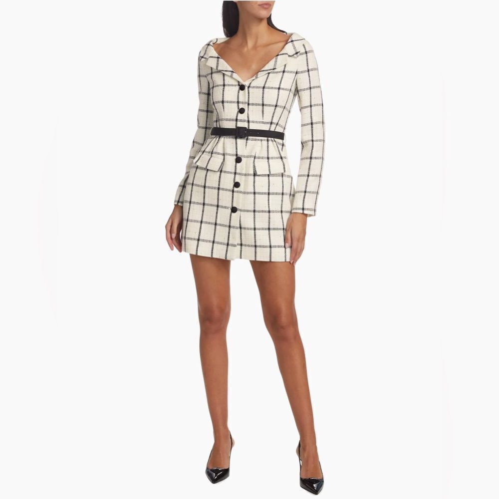 Self-Portrait Checkered Belted Minidress size 6